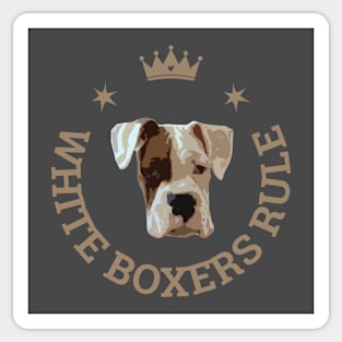 White Boxers Rule Sticker